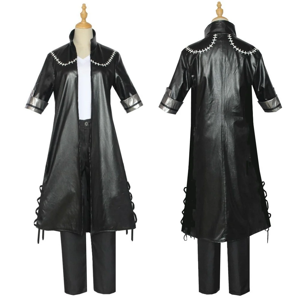 Mens Dabi Costume Villain Blueflame Outfit PU Leather Coat Pants and T-shirt 3pcs Suit - Image 7