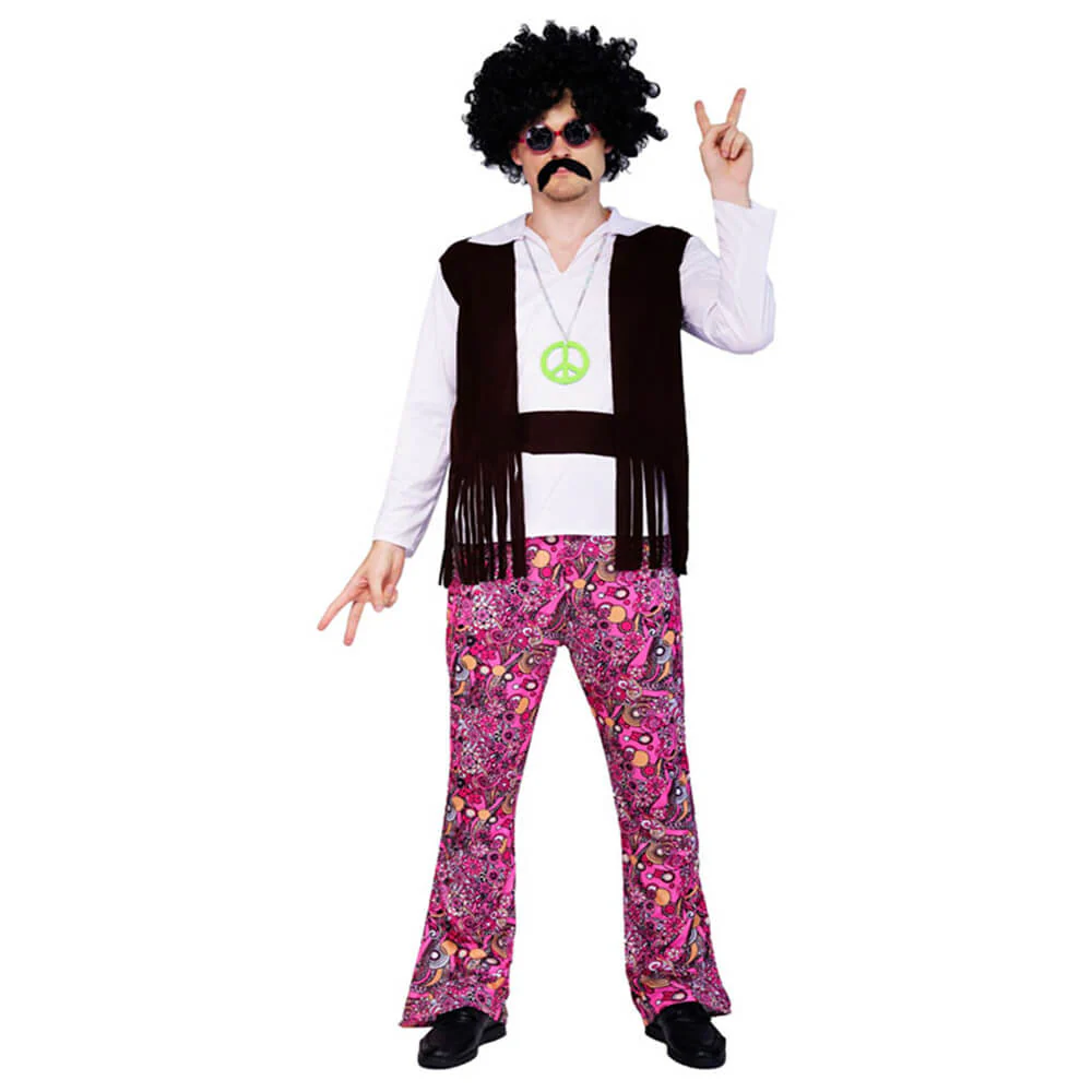 Mens Hippie Costume 1970s 80s Adult Disco Outfit Retro Rock Dress Up Suit for Themed Parties - Image 9