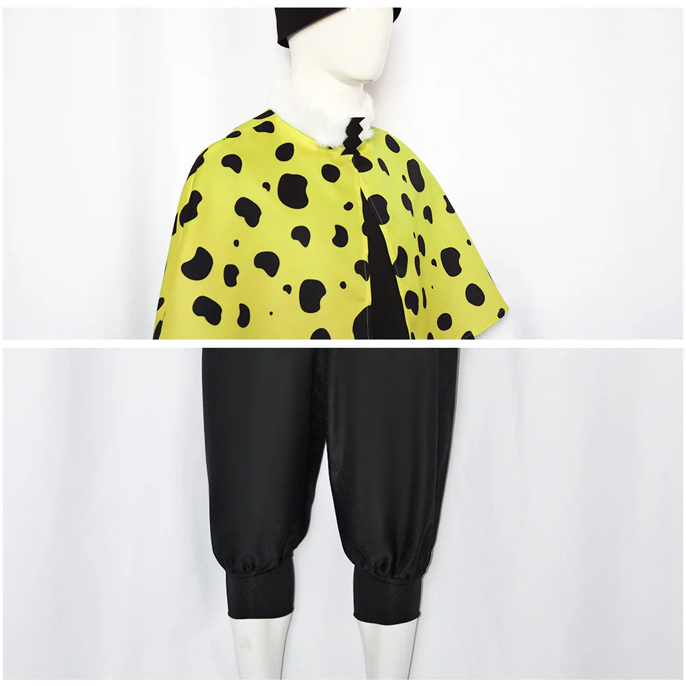 Mens Jogo Costume Yellow Cape Shirt Pants and Volcano Hat 4pcs Suit for Dress Up Party - Image 5