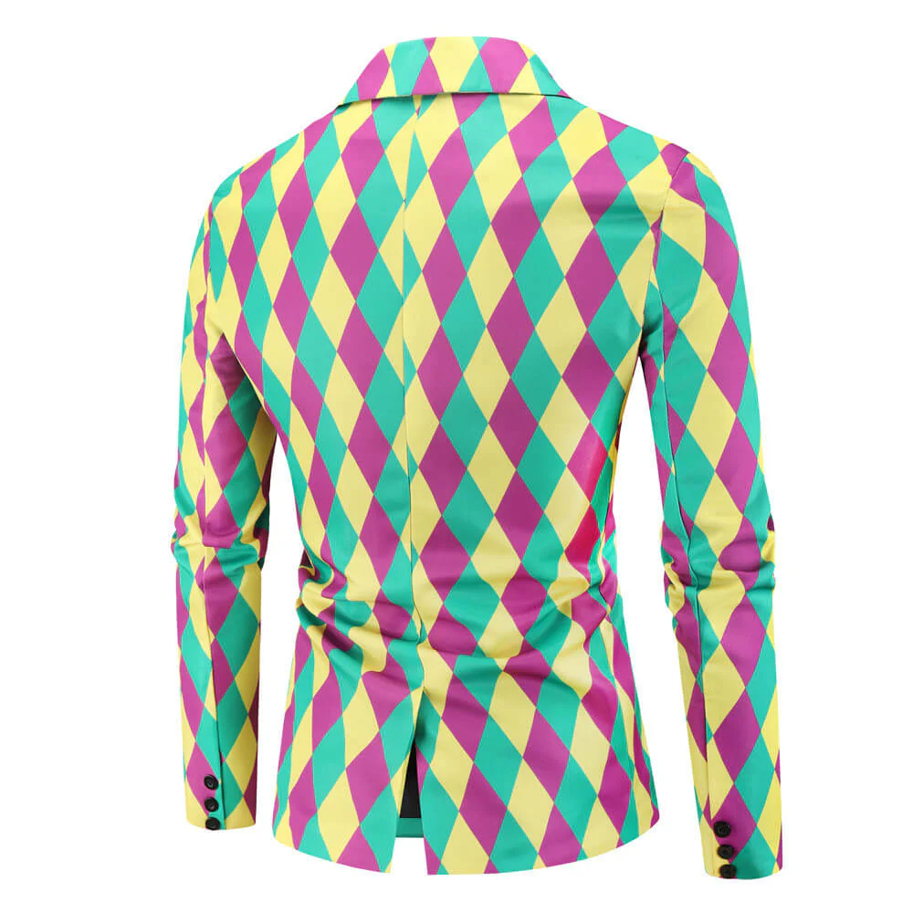 Men's Mardigra Outfit Fat Tuesday Carnival Party Tops Pants Vest and Accessories Suit Party Costume - Image 4