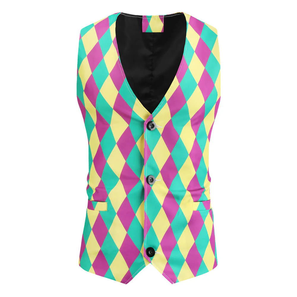 Men's Mardigra Outfit Fat Tuesday Carnival Party Tops Pants Vest and Accessories Suit Party Costume - Image 7