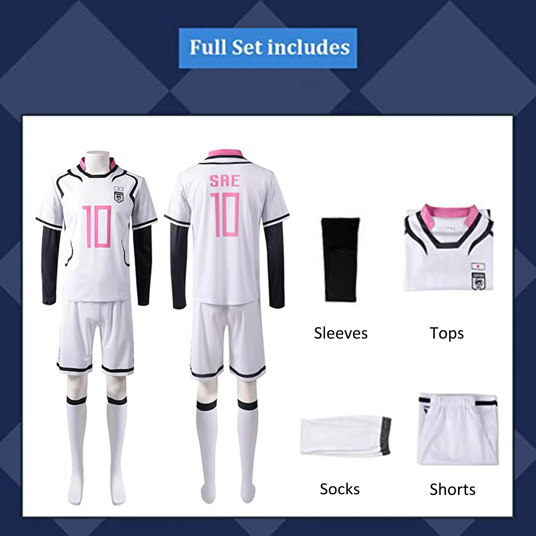 Mens Sae Itoshi Jersey Japan U-20 Football Team Uniform No.10 Sae Sportwear - Image 8