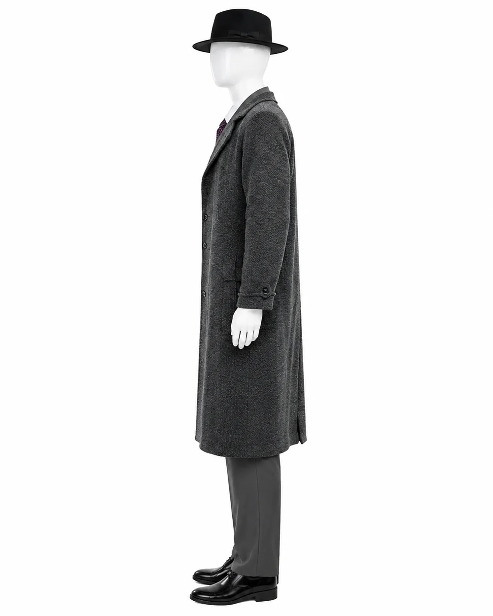 Mens Spider Hero Outfit Dark Grey Retro Overcoat Blazer and Hat Set for Stage Performance - Image 4