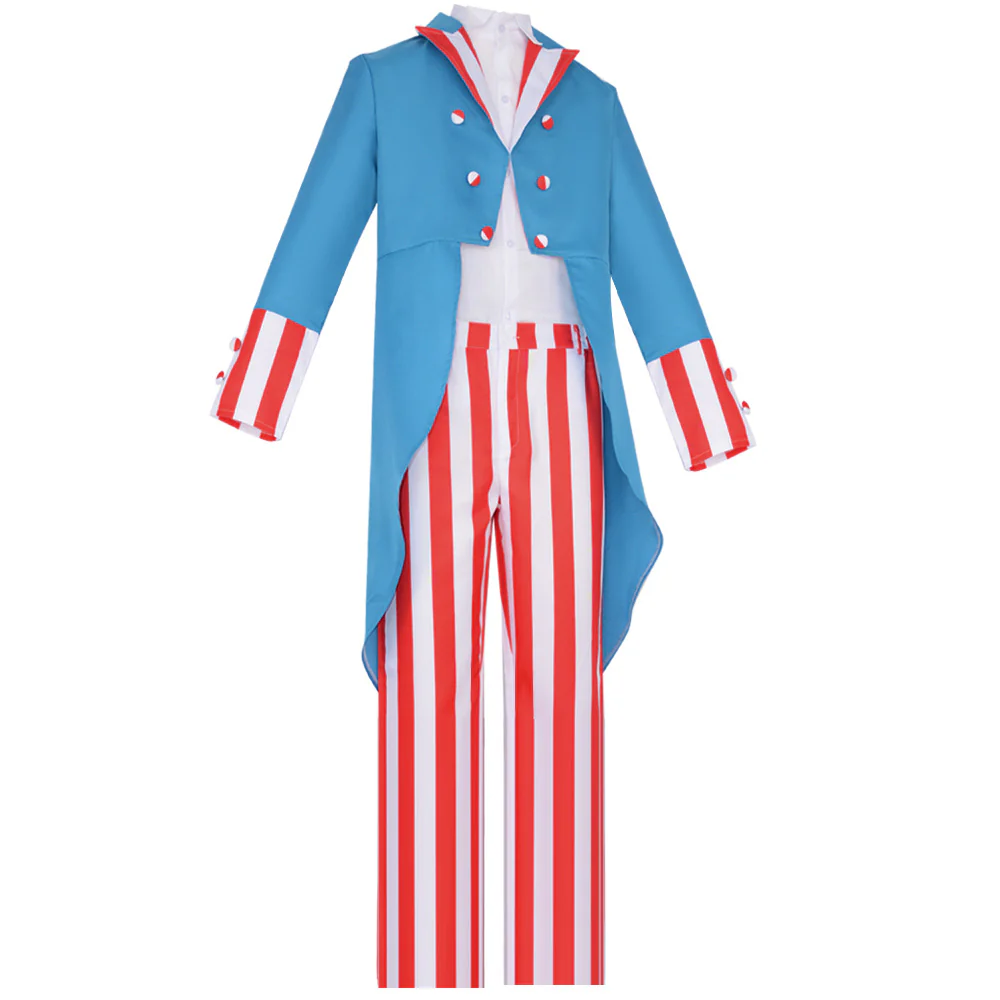 Mens Uncle Sam Costume 4th of July Outfit Tuxedo Pants and Shirt 3pcs Suit for Independence Day Parade - Image 5