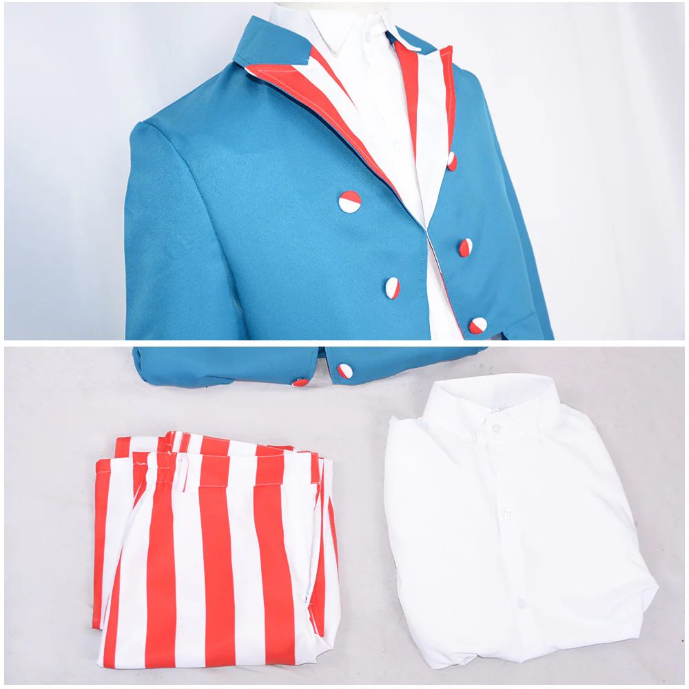 Mens Uncle Sam Costume 4th of July Outfit Tuxedo Pants and Shirt 3pcs Suit for Independence Day Parade - Image 6