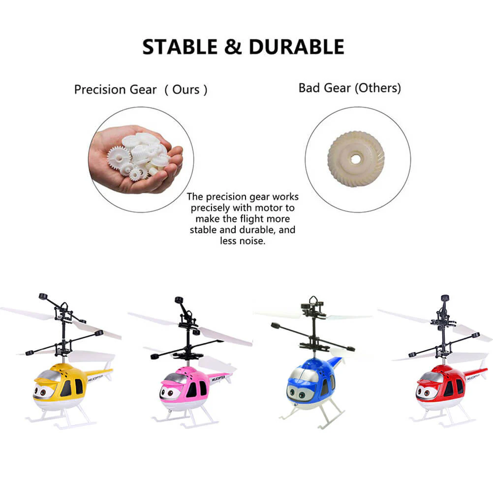 Induction RC Helicopter Flying Toys Cartoon Remote Control Drone Kids Plane Toys - Image 7