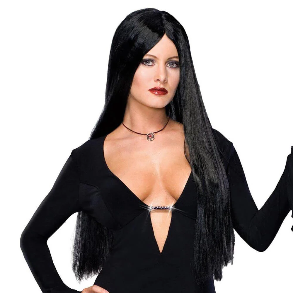 Morticia Addams Dress Adult Floor Length Evening Gown Costume Black Gothic Morticia Party Dress - Image 6