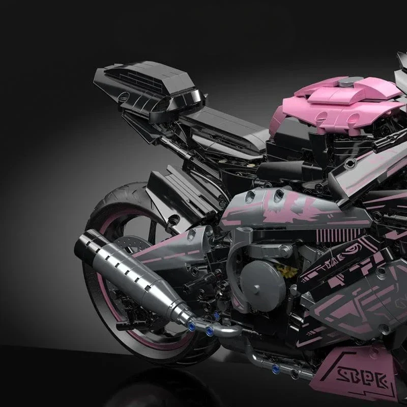 Motorcycle Building Blocks Kit Racing Motorcycle Model Desk Ornament for Kids and Adults - Image 7