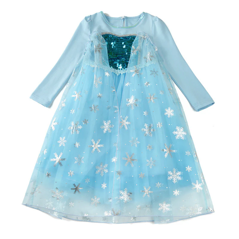 Kids Elsa Dress Halloween Princess Dress up Costume Cosplay - Image 9
