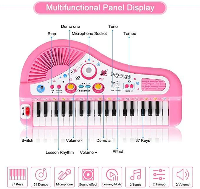 Kids Piano Toy with Keyboard and Microphone, Good Christmas Gift - Image 5
