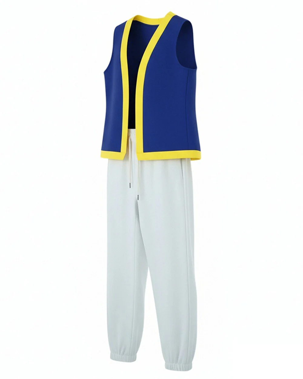 Mushroom Costume Blue Open-front Vest with White Pants and Plush Hat for Cosplay Party - Image 9