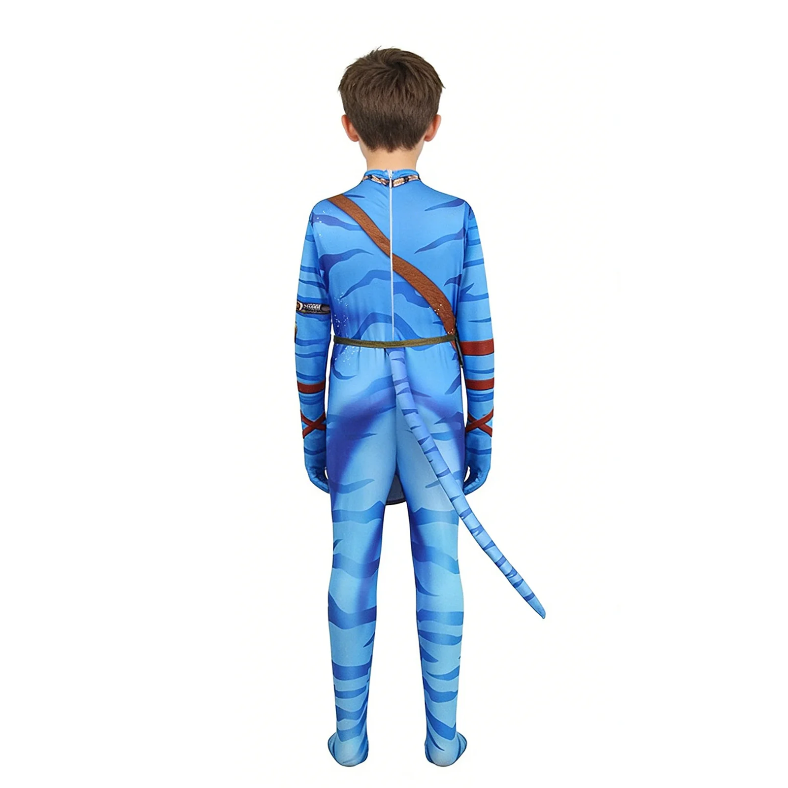 Jake Sully Cosplay Outfit Blue/Brown Full Zentai Bodysuit Na'vi Costume - Image 4