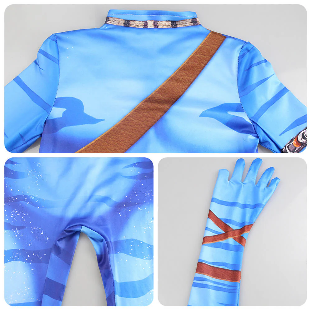 Jake Sully Cosplay Outfit Blue/Brown Full Zentai Bodysuit Na'vi Costume - Image 7