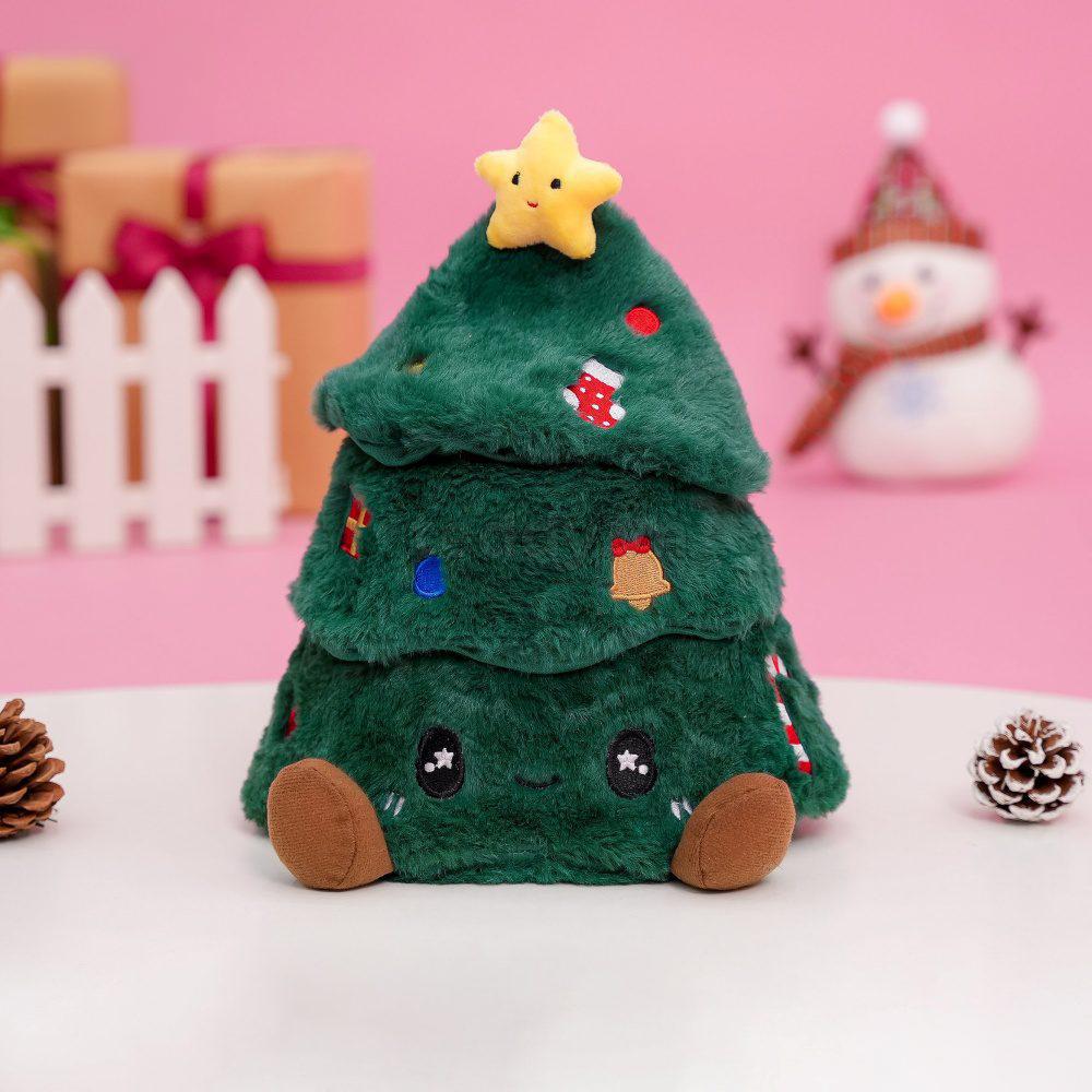 Plush Christmas Tree Doll with Movable Dog Doll Stuffed Animal Hide-and-Seek Interactive Toy Holiday Gift - Image 2