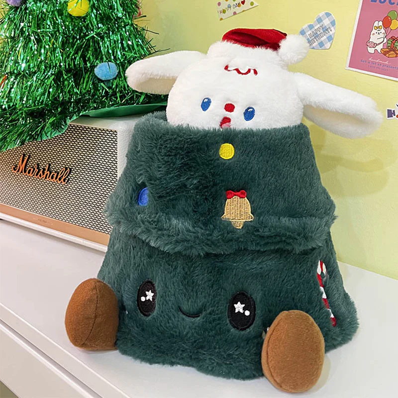 Plush Christmas Tree Doll with Movable Dog Doll Stuffed Animal Hide-and-Seek Interactive Toy Holiday Gift - Image 5