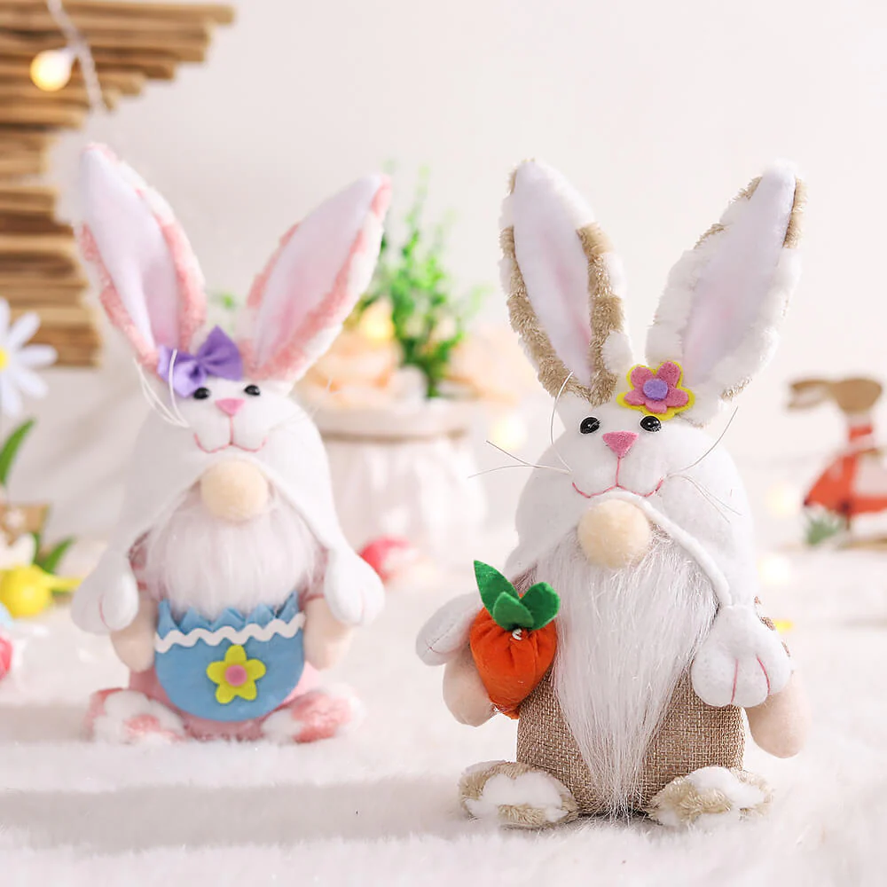 Plush Easter Gnome Bunny Cute Rabbit with Carrot Egg for Home Decoration Funny Easter Plush Doll - Image 7