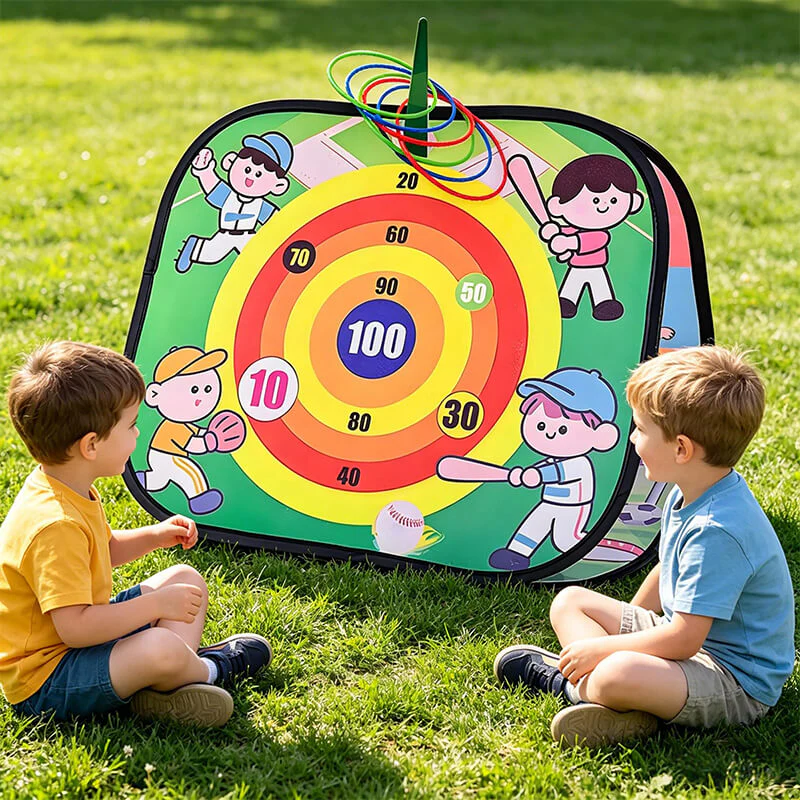 Portable 4-in-1 Soccer Goals Set Foldable Throwing Game Board for Kids 3+ Indoor & Outdoor Toy - Image 7