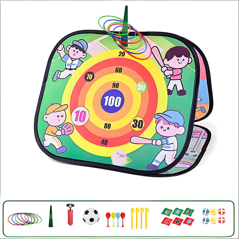 Portable 4-in-1 Soccer Goals Set Foldable Throwing Game Board for Kids 3+ Indoor & Outdoor Toy - Image 8