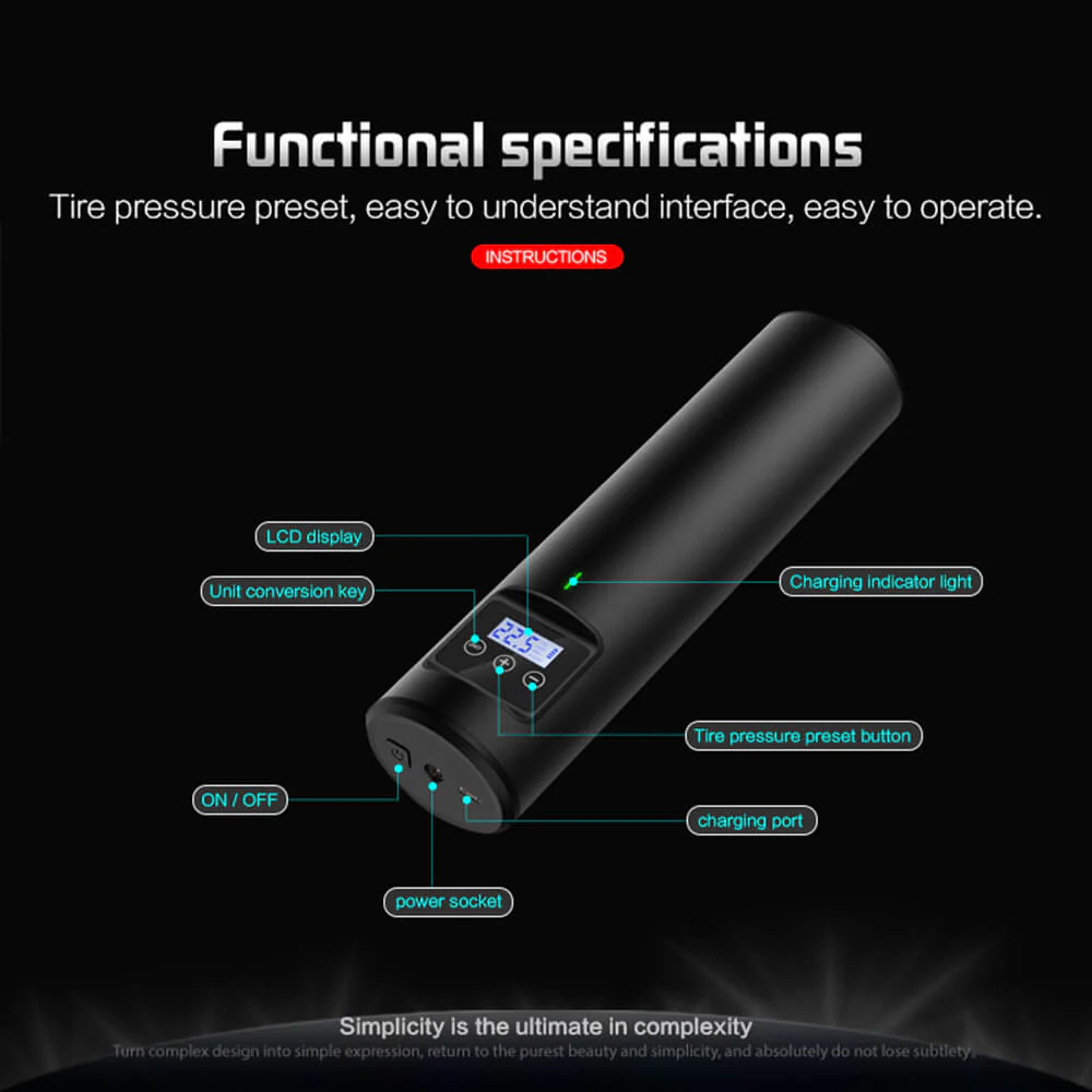 Portable Tire Inflator Automatic Handheld Vehicle Pump for Car, Truck, Bicycle - Image 11