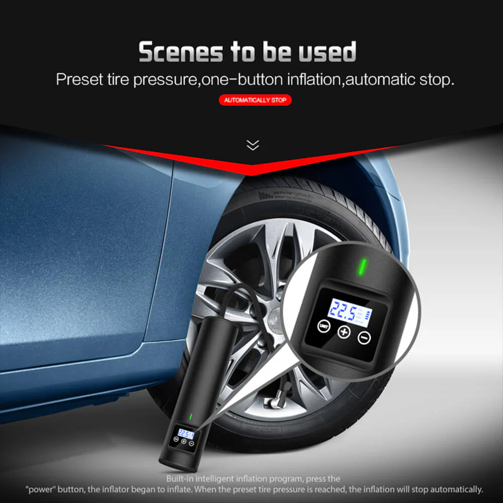 Portable Tire Inflator Automatic Handheld Vehicle Pump for Car, Truck, Bicycle - Image 5