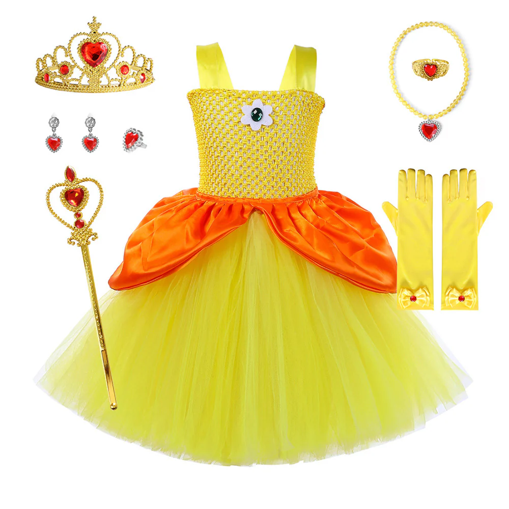 Princess Party Costume Tulle Tutu Dress with Crown and Accessories for Carnival Theme Events - Image 6