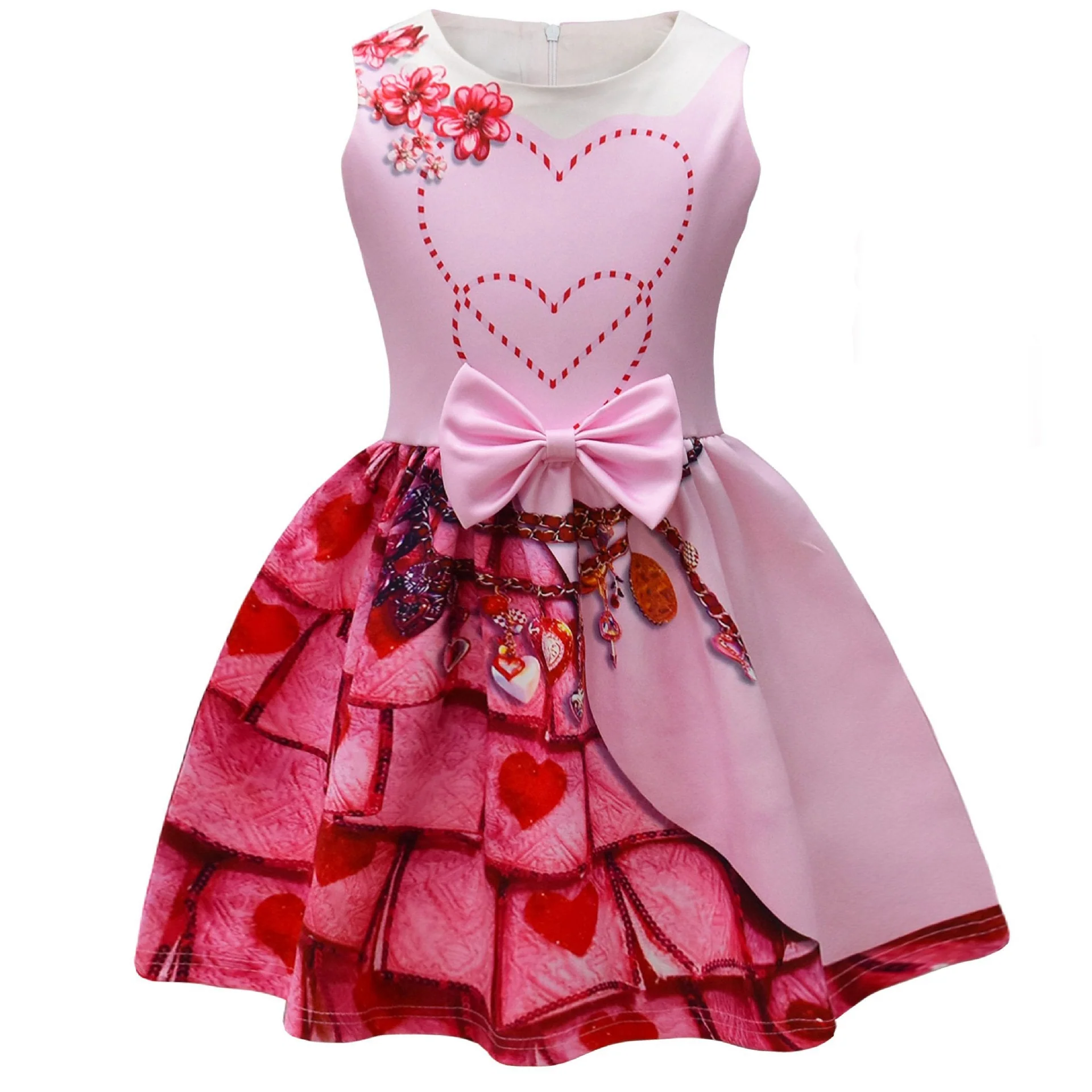 Queen of Hearts Outfit Princess Bridget Pink Dress 2024 Movie Cosplay Costume 3-10 Years - Image 5