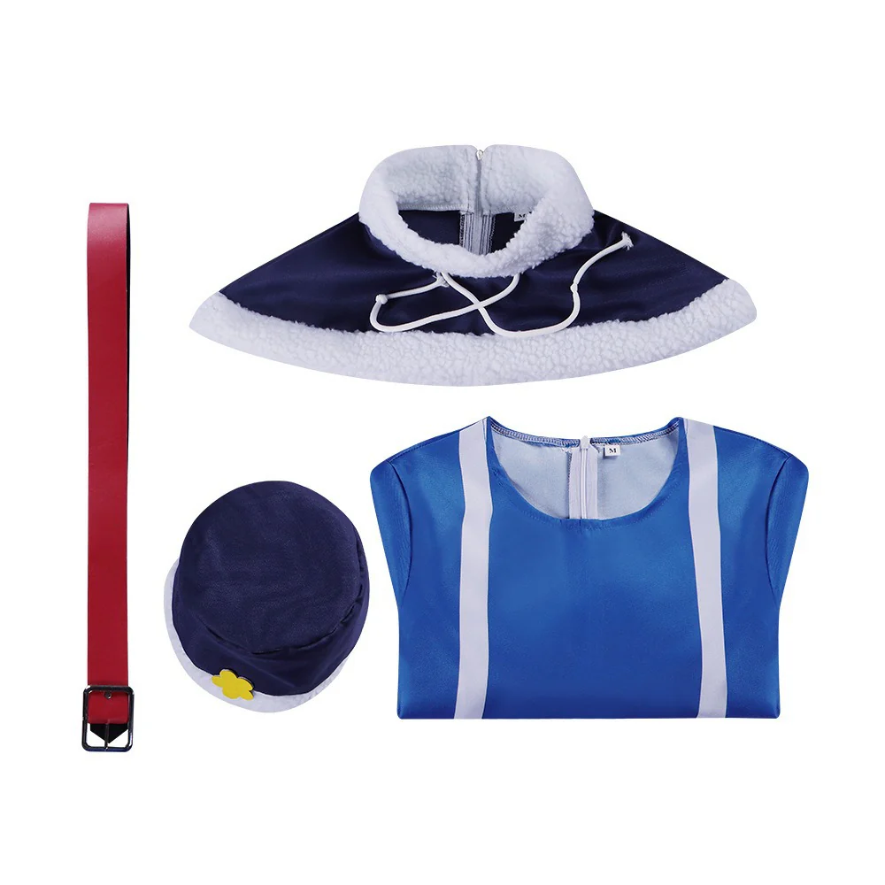 Rain Woman Lockser Costume Blue Dress Shoulder Cape and Hat for Cosplay - Image 6