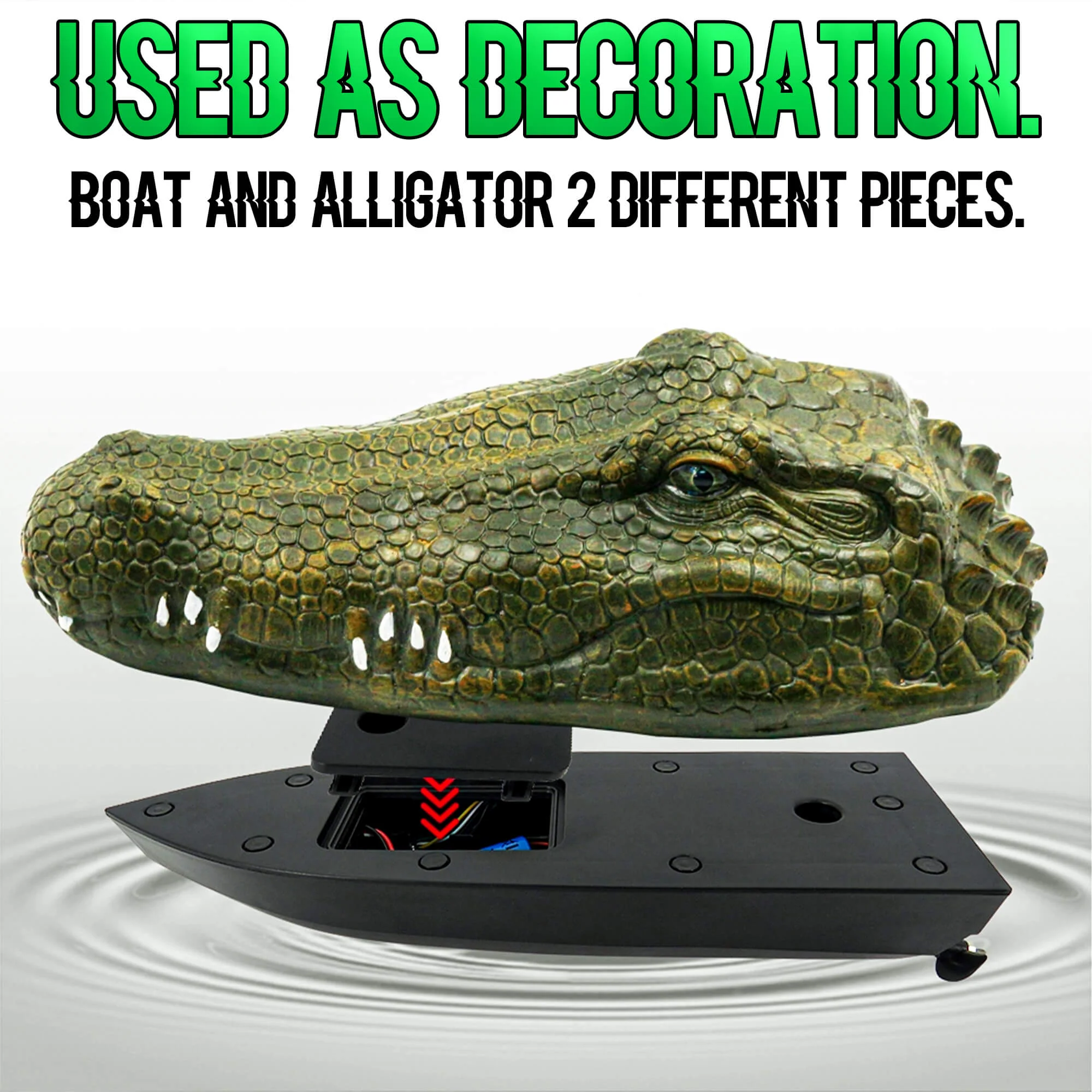 RC Boat with Alligator Head 2.4GHz Scary Funny Crocodile Remote Control Boat Prank Toy for Children - Image 3
