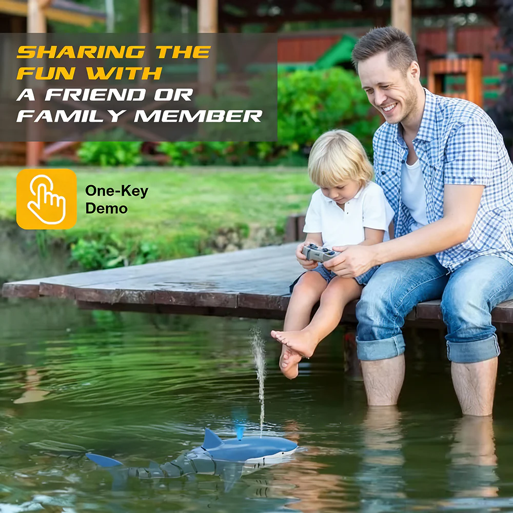 Simulation Shark Remote Toy Spoof Jokes Interesting Prank Toys Remote Control Racing Boat - Image 3