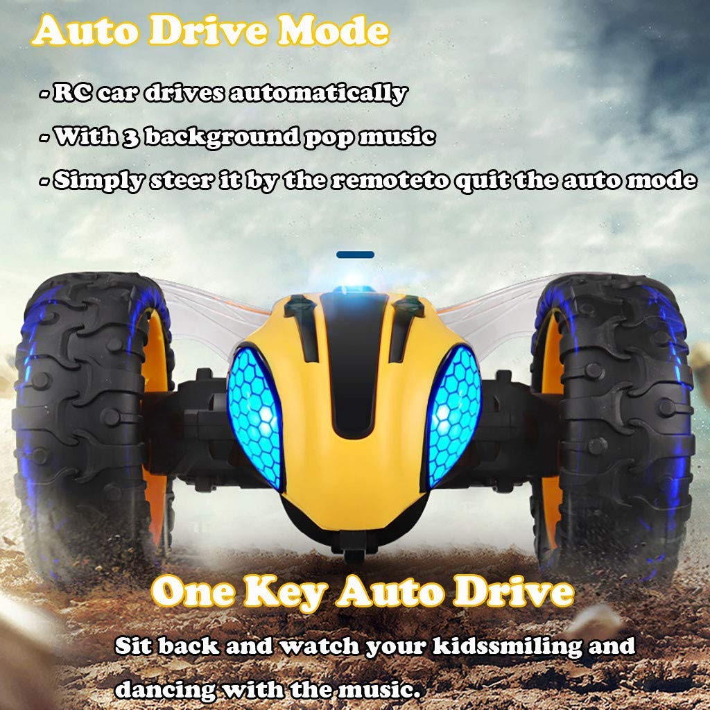 1:14 High Speed RC Car Lighting Remote Control Bumblebee Stunt Race Car - Image 7