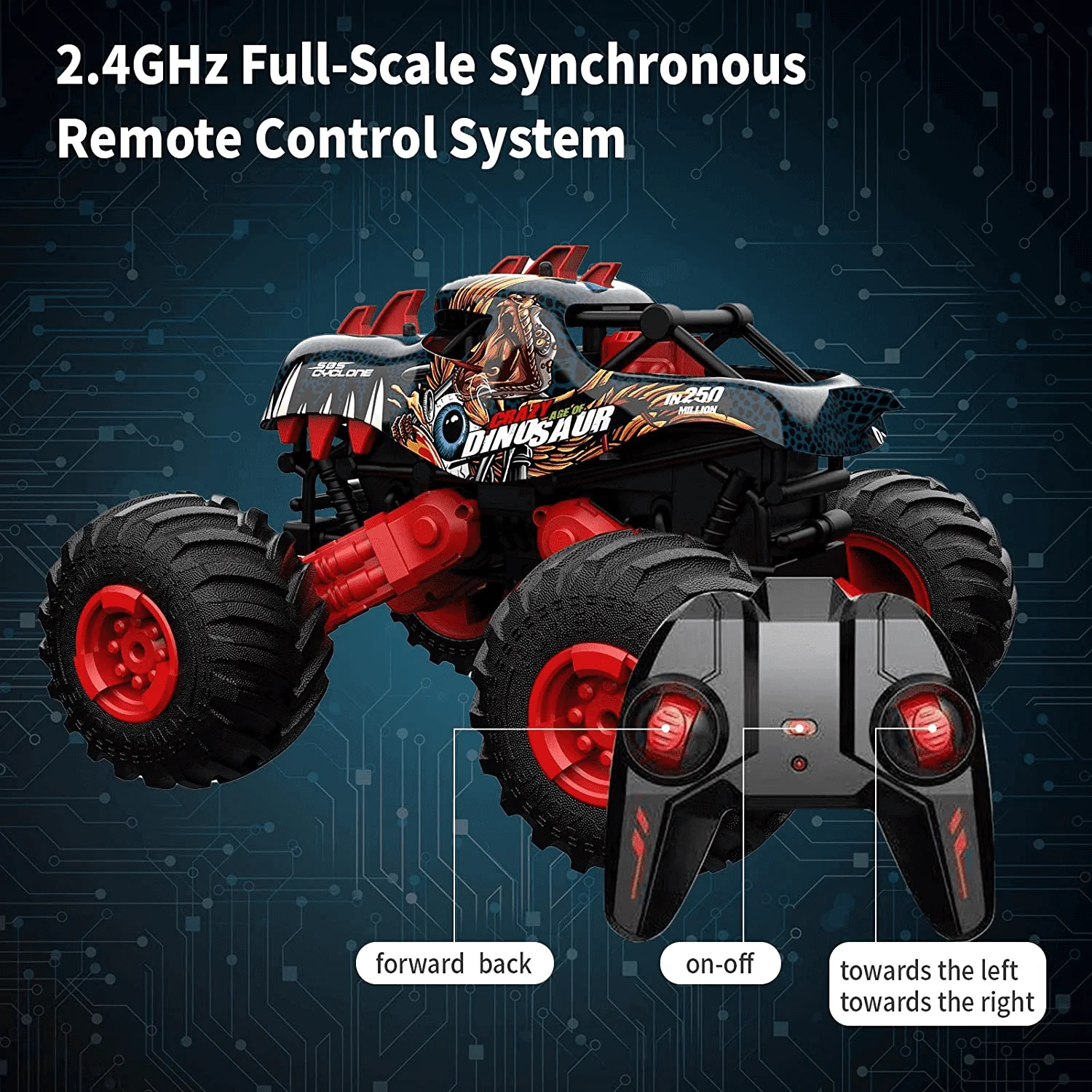 RC Dinosaur Cars 1:16 Remote Control Monster Truck Off-road 4WD Climbing Car for Kids Birthday Christmas Gift - Image 6