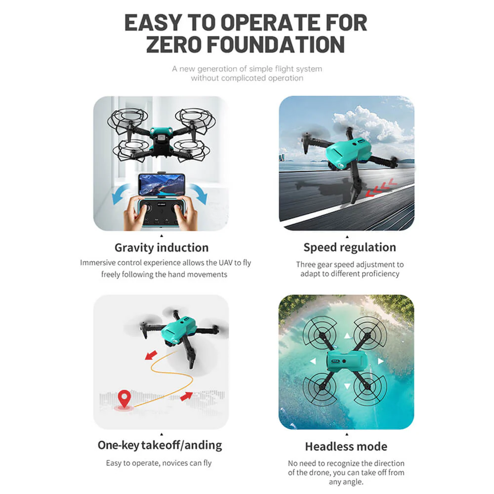 RC Drone with Dual Camera Foldable FPV Quadcopter for Beginners 360 Degrees Rotation Stunt Flying Toy - Image 6