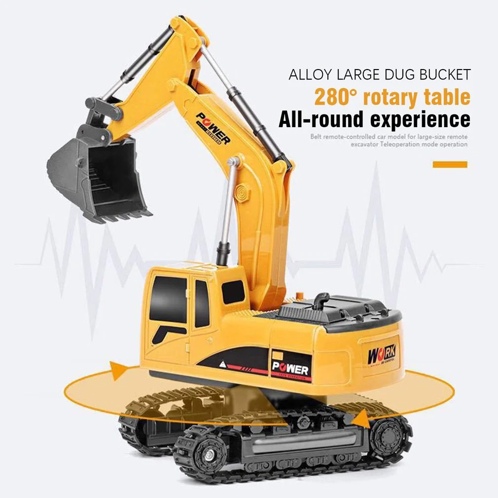 RC Excavator Toy 2.4G Remote Control Engineering Car With Light For Boys - Image 4