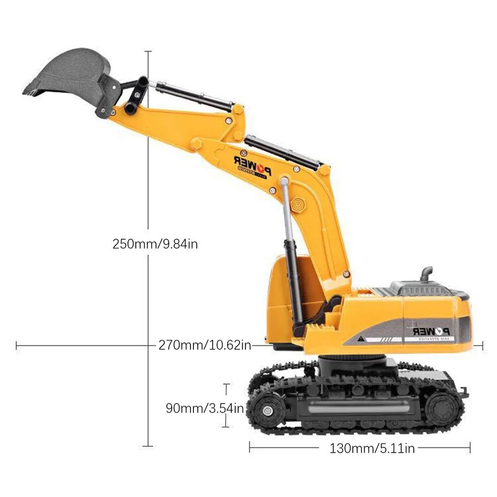 RC Excavator Toy 2.4G Remote Control Engineering Car With Light For Boys - Image 7