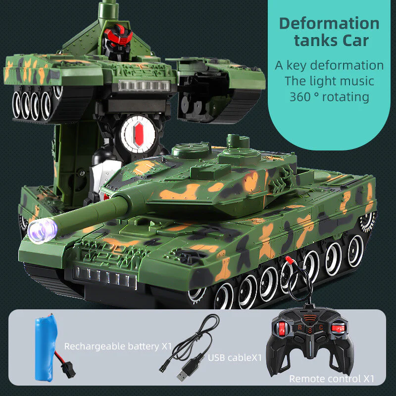 RC Tank Deformable Remote Control Car Robot Battle Tank Toy Full Function Stunt Car - Image 2