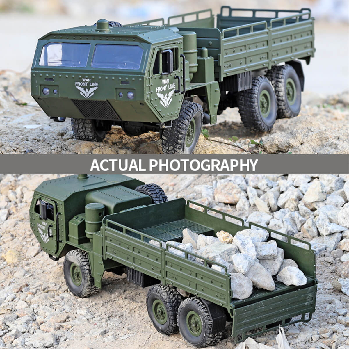 RC Truck 6x6 Off-road Rock Crawlers 1/16 Remote Control Military Vehicles All Terrains RC Car - Image 12