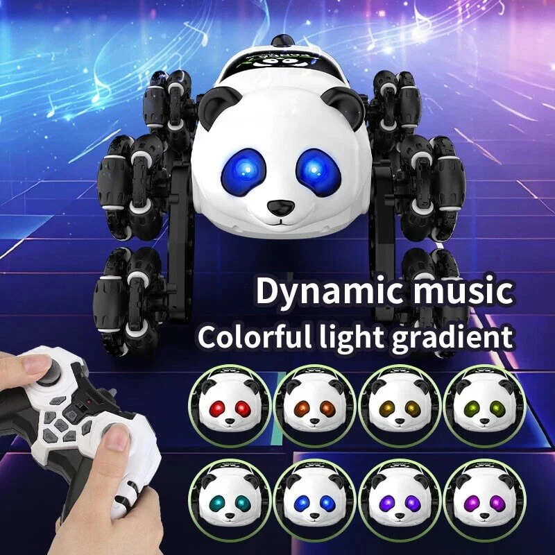 Remote Control Car 2.4G Cute Panda Eight-wheel Stunt Car Swing Arm Climbing Off-road Vehicle - Image 6