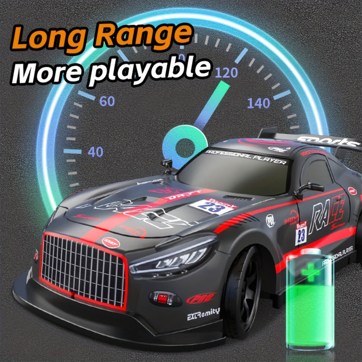 Remote Control Car RC Drift Car 4WD Electric Drift Racing Car with Light Music Spray for Kids - Image 8