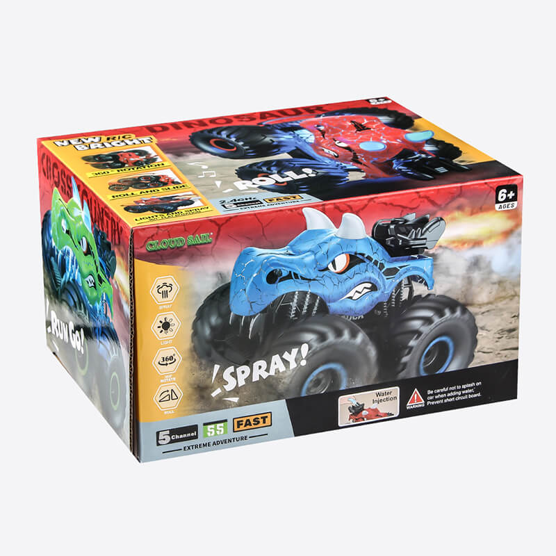 Kids RC Car Dinosaur Remote Control Car 2.4Ghz Stunt Car with Lights Sound and Spray Function - Image 12