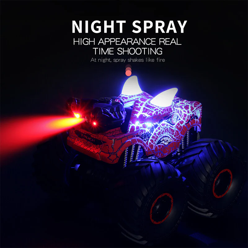 Kids RC Car Dinosaur Remote Control Car 2.4Ghz Stunt Car with Lights Sound and Spray Function - Image 5