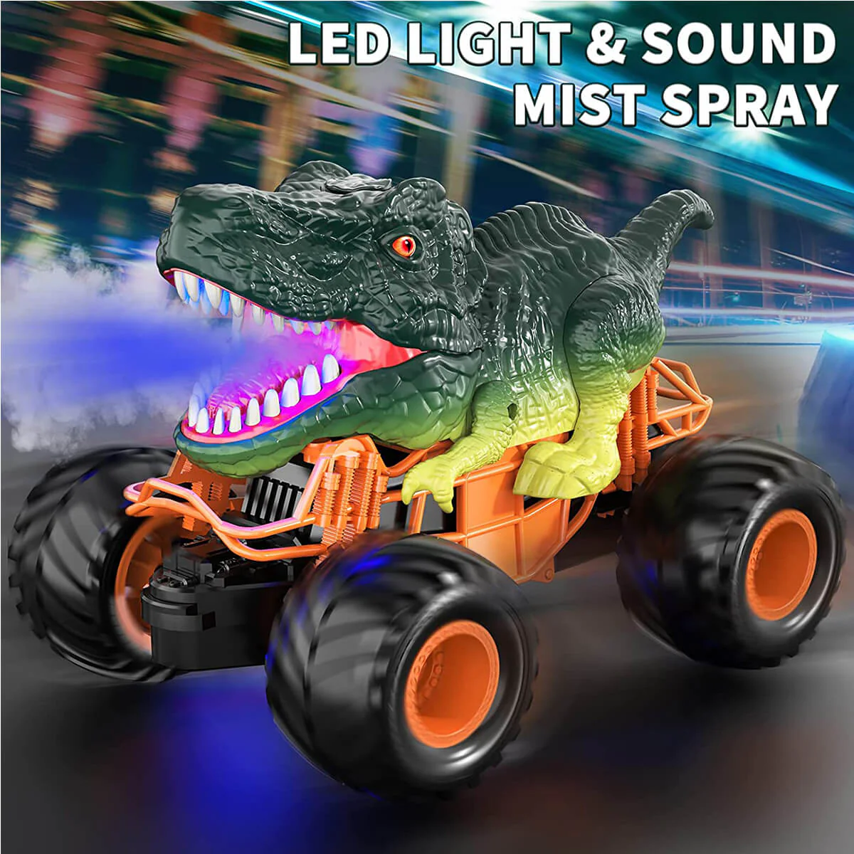 Remote Control Dinosaur Car Kids 2.4Ghz RC Dinosaur Truck Toys with Light Sound Spray Function - Image 3