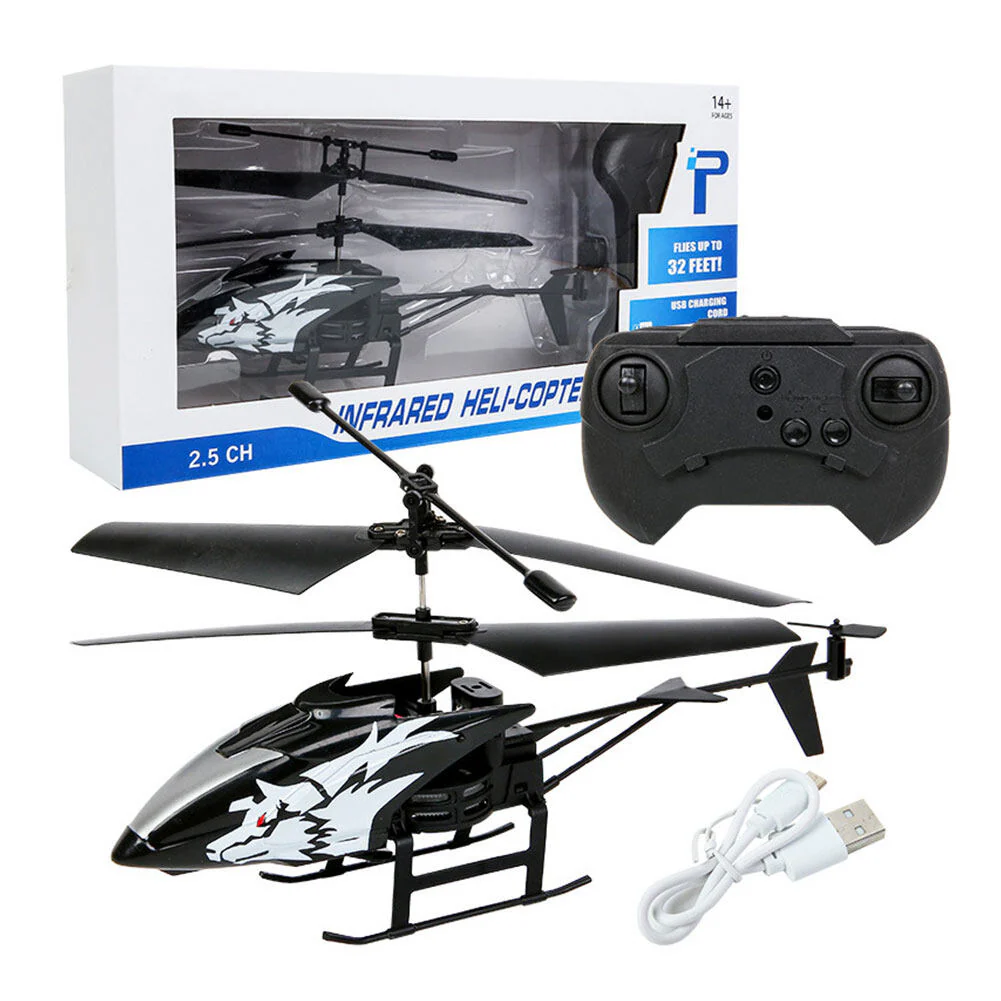 Remote Control Helicopter 2CH Cartoon RC Aircraft with Light Kids Plane Toys - Image 3