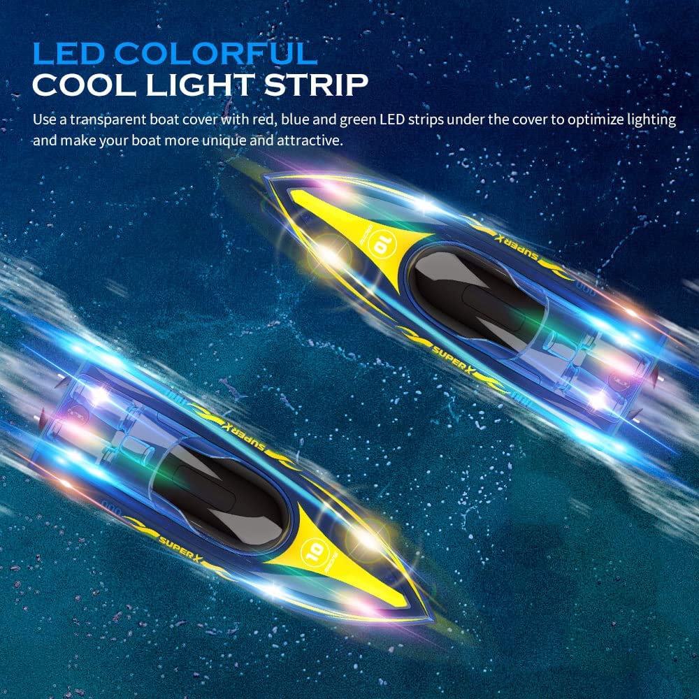 Remote Control Speedboat 15KM/H Waterproof Electric Colorful Boat Water Toy For Kids - Image 4