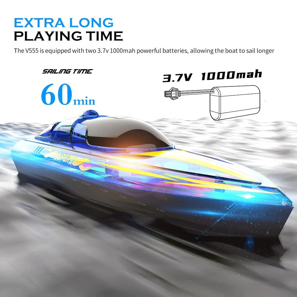 Remote Control Speedboat 15KM/H Waterproof Electric Colorful Boat Water Toy For Kids - Image 5