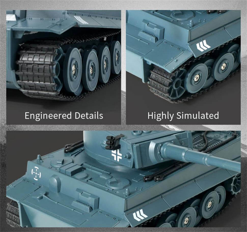 Remote Control Tank RC Vehicle Full-Function Stunt Car with Movable Turret for Kids - Image 13
