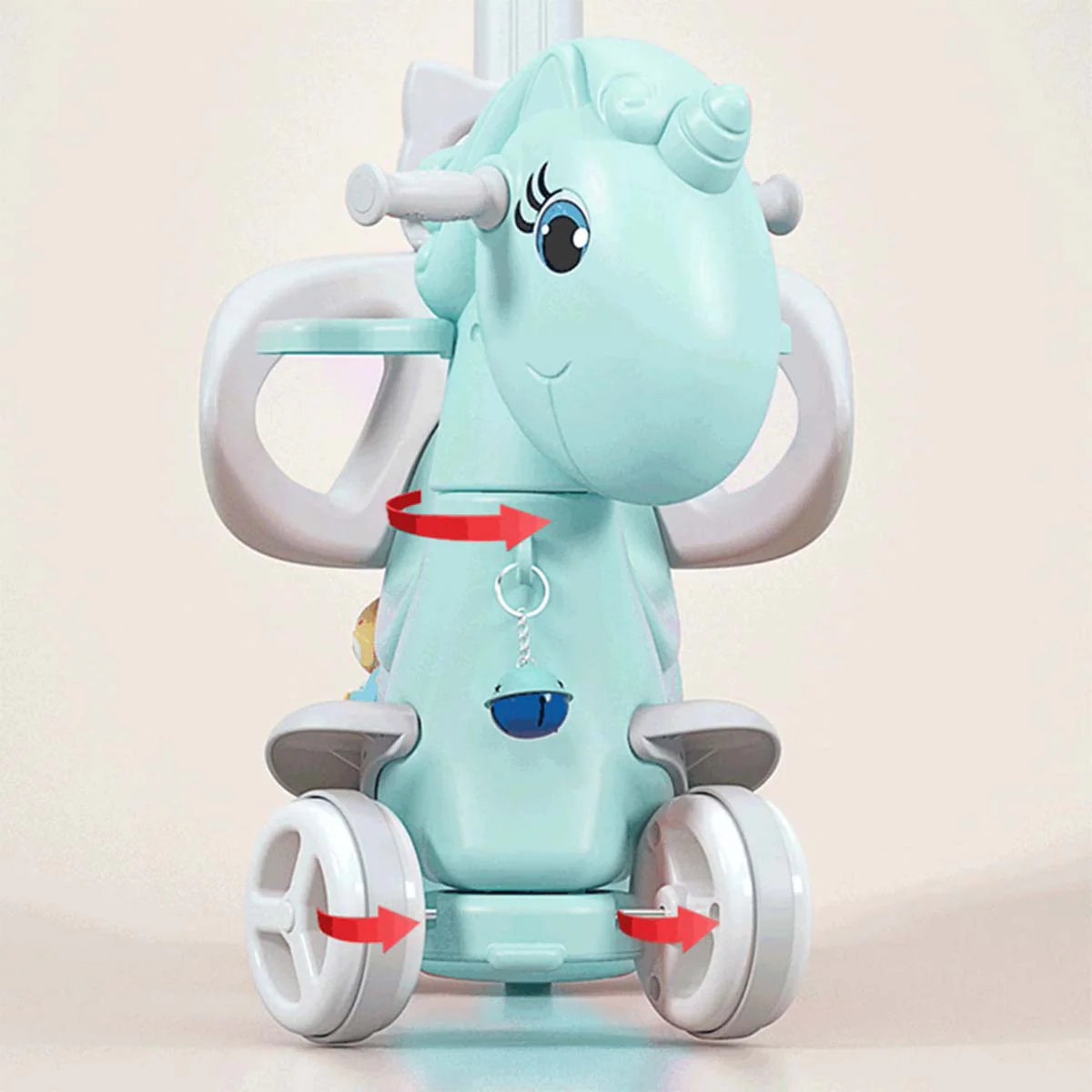 4-in-1 Baby Rocking Horse Cute Unicorn Toddler Ride Toy Detachable Push Handle Sliding Car For Boys Girls - Image 8