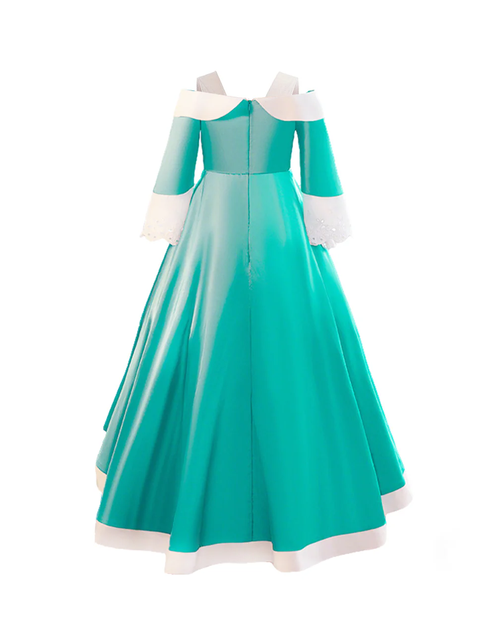 Rosalina Princess Costume Turquoise Satin Off-shoulder Ball Gown with Silver Star High Low Dress - Image 10