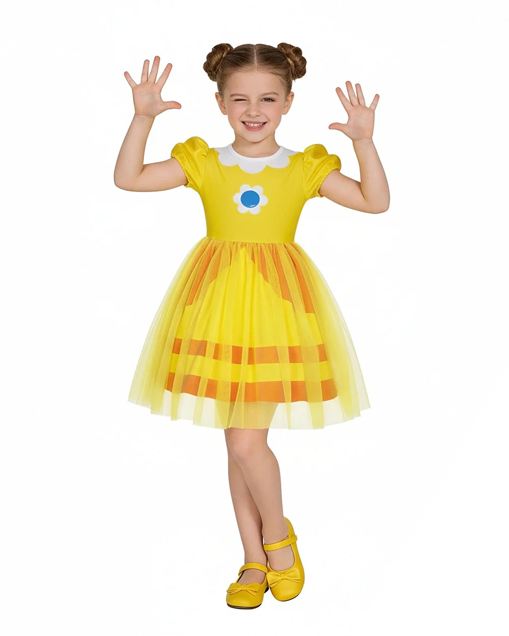 Rosalina Princess Dress Soft Multi-Layered Tulle Party Gown with Puffy Sleeves for Daily Wear - Image 11