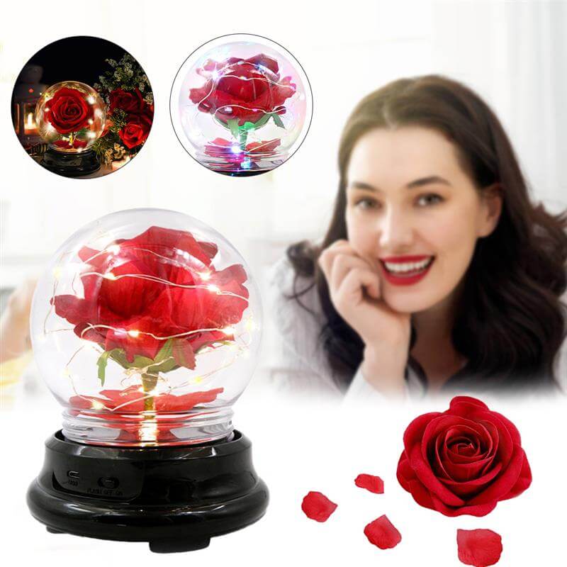 Rose Light Aromatherapy Oil Diffuser Christmas LED Rose Lamps - Image 11