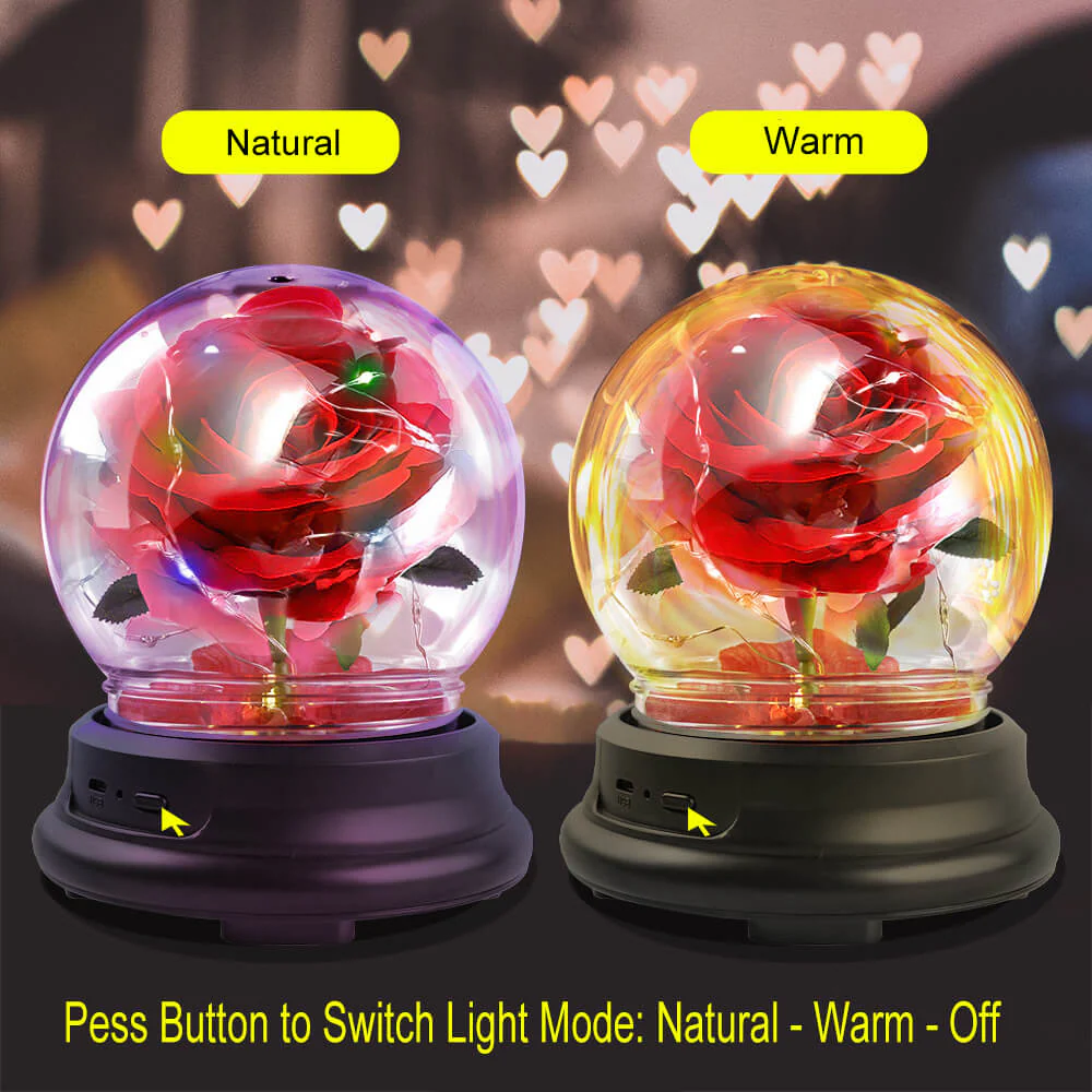 Rose Light Aromatherapy Oil Diffuser Christmas LED Rose Lamps - Image 7
